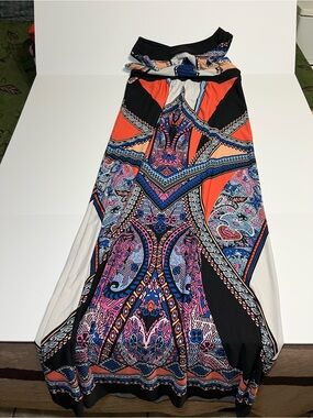 I.N. Studio Black, Coral & Pink Printed Maxi Skirt